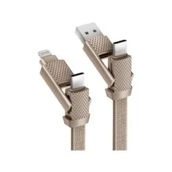 Charging Cable Gocharge Alucable, 4 In 1 Aluminium Pd Fast Charge 1M Bazic - Gold